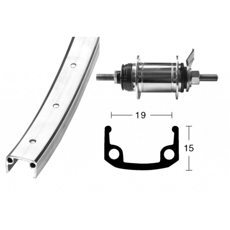 tylne kolo 28 x 1 3/8 SHIM.1-bieg,36ot.