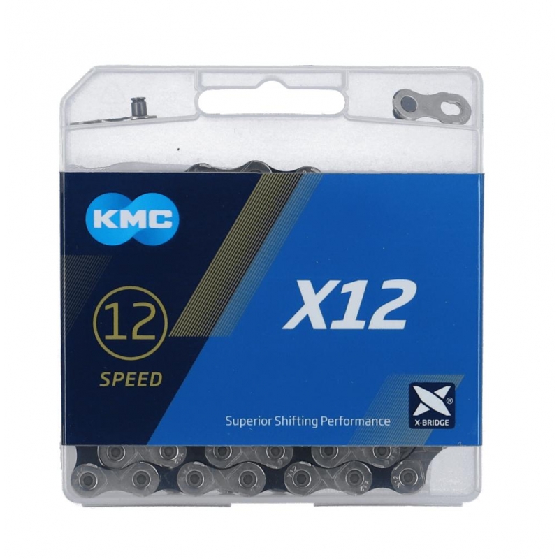 łańcuch KMC X12 srebrny/czarny