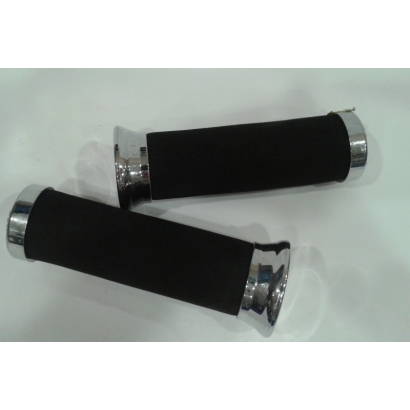 Manetki motocyklowe czarne niklowane 5,5" 19/23 mm