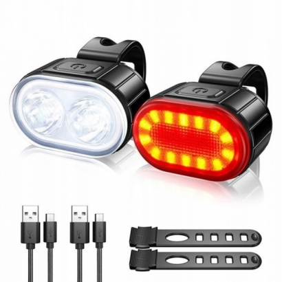 Lampki rowerowe ROXAR 078 LED zestaw p+t