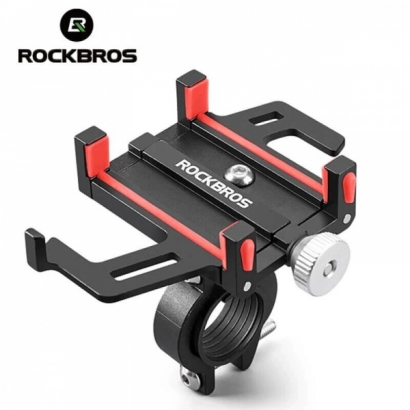 ROCKBROS Rowerowy uchwyt na telefon metalowy red (699-BR)