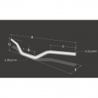 Tapered Handlebar X-line silver, CX, aluminium, clamping 28.6 mm