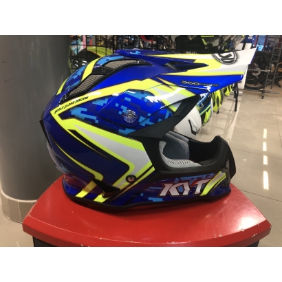 Kask motocyklowy KYT Strike Eagle Niebieski XXL