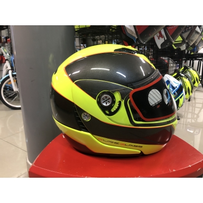 Kask motocyklowy LAZER MONACO Window Pure Glass żółty/antracytowy/pomarańczowy fluo S