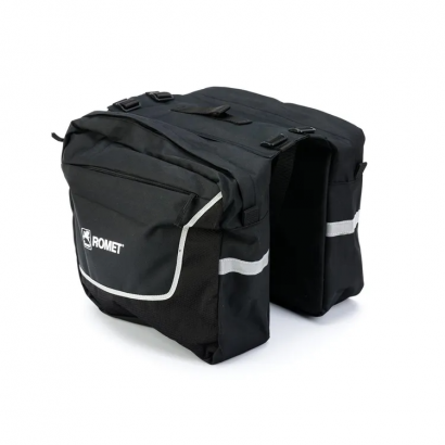 Dwukomorowa sakwa na bagażnik Romet SH4-104G, 2 × 9L, czarna