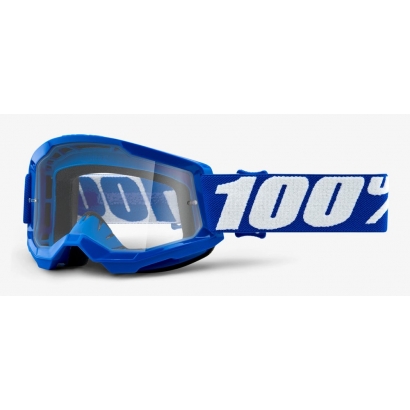 Gogle 100% STRATA 2 JUNIOR BLUE (Szyba Przezroczysta Anti-Fog, LT 88%-92%)