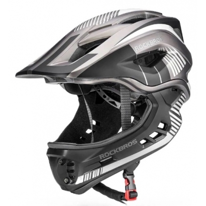 Kask FULL FACE Rockbros TT-32SBTG szary-czarny rower, hulajnoga