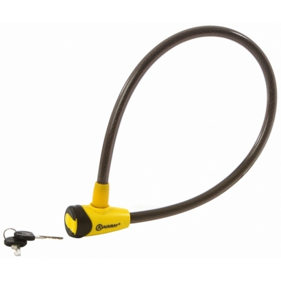 zabezpieczenie rowerowe AUVRAY stalowa linka z zamkiem - długość 65cmx Ø12mm