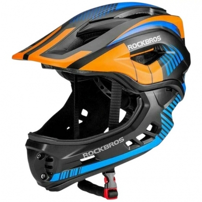 Kask FULL FACE Rockbros TT-32SOBL pomarańczowy na rower, hulajnoga