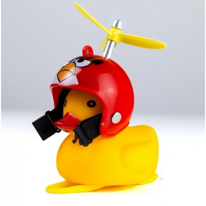 Dzwonek rowerowy, lampka kaczka czerwony kask ROXAR