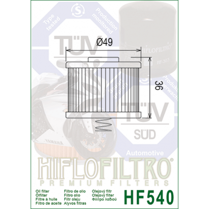 Filtr oleju HifloFIltro HF540 oryginalny Yamaha, Bajaj