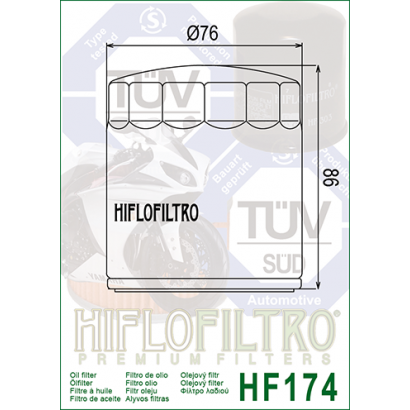 Filtr oleju HilfoFiltro HF174C oryginalny Harley Davidson
