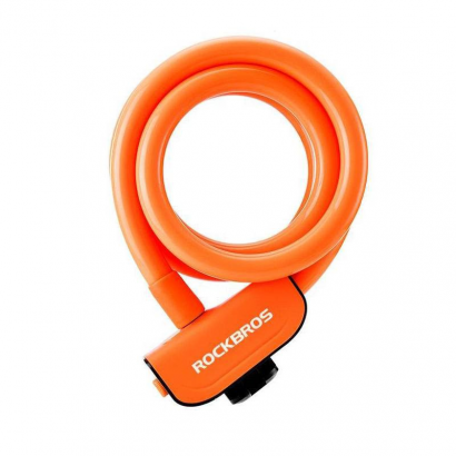 Zapięcie rowerowe, linka, na kluczyk ROCKBROS RKS515-OR pomarańczowe
