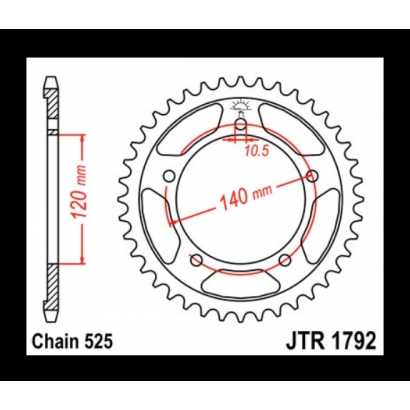 ZEBATKA NAPĘDZANA JT JTR1792.45 do łańcucha 525