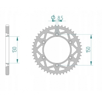 Zębatka marki AFAM model 13323-50 zębów lekka, aluminiowa