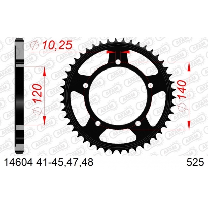 Zębatka tylna stalowa do łańcucha 525 kod 14604-41 Afam