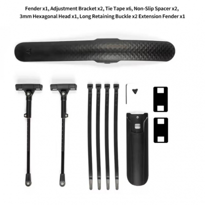 Błotnik rowerowy montowany na wahacz, uniwersalny z regulacją - czarny