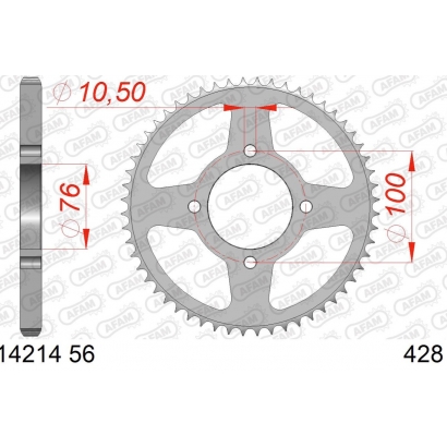 Zębatka tylna stalowa do łańcucha 428 kod 14214-56 Afam