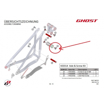 Śruba zawieszenia FRSC0024 Ghost RIOT AL