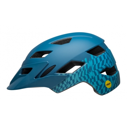 Kask dziecięcy BELL SIDETRACK wavy checks matte blue Uni (50-57cm)