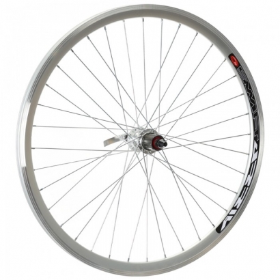 Koło tylne 26" kaseta QR V-brake srebrne 36 otw.