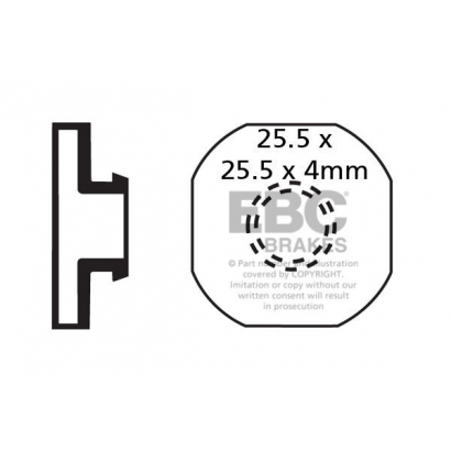 Klocki rowerowe EBC (organiczne) Formula Evoluzion Hydraulic CFA274