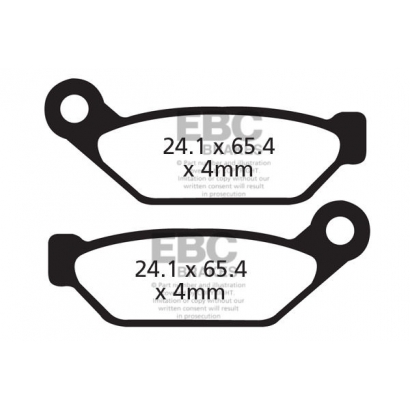 Klocki rowerowe EBC (organiczne wyczynowe) Grimeca Early Hydraulic 4 Piston CFA308R