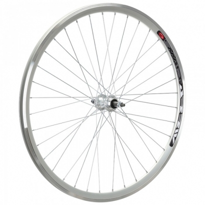 Koło tył 28'' piasta Alu JY-754 nakrętki V-brake pod wolnobieg srebrne