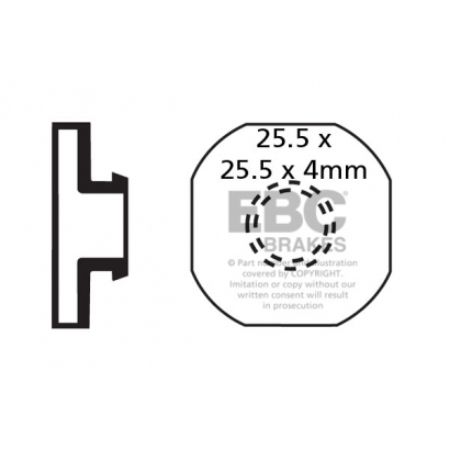 Klocki rowerowe EBC (organiczne wyczynowe) Formula Evoluzion Hydraulic CFA274R