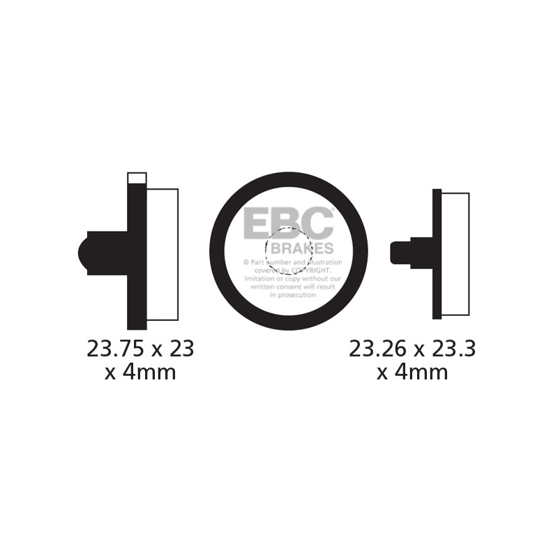 Klocki rowerowe EBC (organiczne wyczynowe) Formula MD1 & Grimeca System 6-9 CFA290R