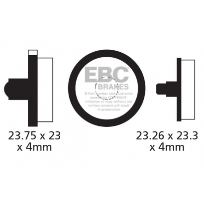 Klocki rowerowe EBC (organiczne wyczynowe) Formula MD1 & Grimeca System 6-9 CFA290R
