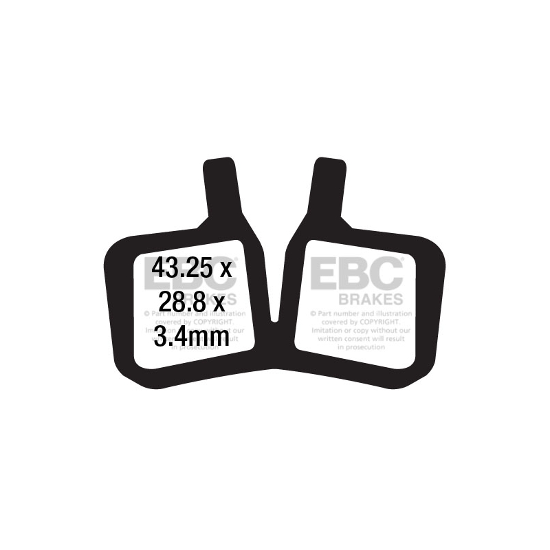 Klocki rowerowe EBC (organiczne) Magura MT5 (One Piece Pad Design) CFA689