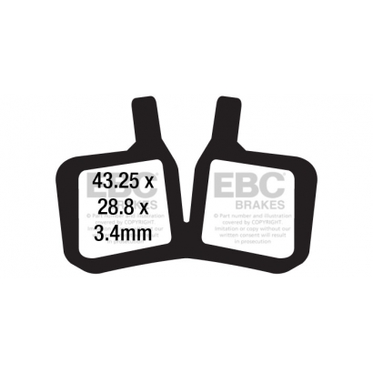 Klocki rowerowe EBC (organiczne) Magura MT5 (One Piece Pad Design) CFA689