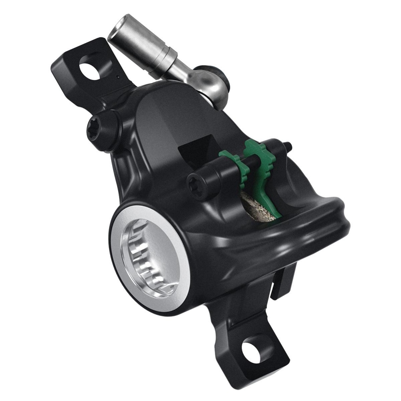 Caliper MT4 eSTOP black, rotatable tube connection, incl. brake pads, from MY2020 (PU 1 piece)