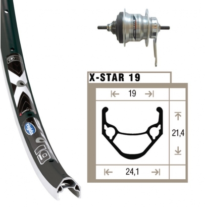 tylne kolo 28 X 1.75 SHIM.7-bieg 36ot.