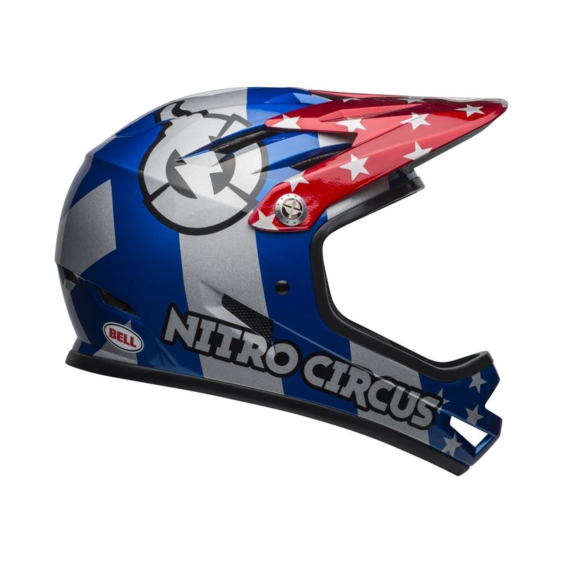 Kask full face BELL SANCTION nitro circus gloss silver blue red roz. XS (48-51 cm) (NEW)