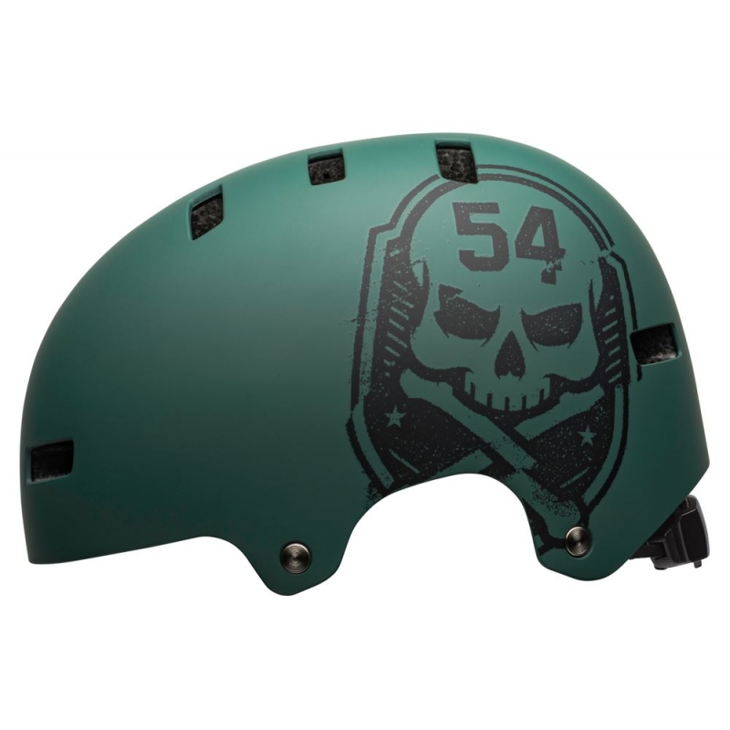 Kask bmx BELL LOCAL mate green black skull roz. S (51–55 cm) (DWZ)