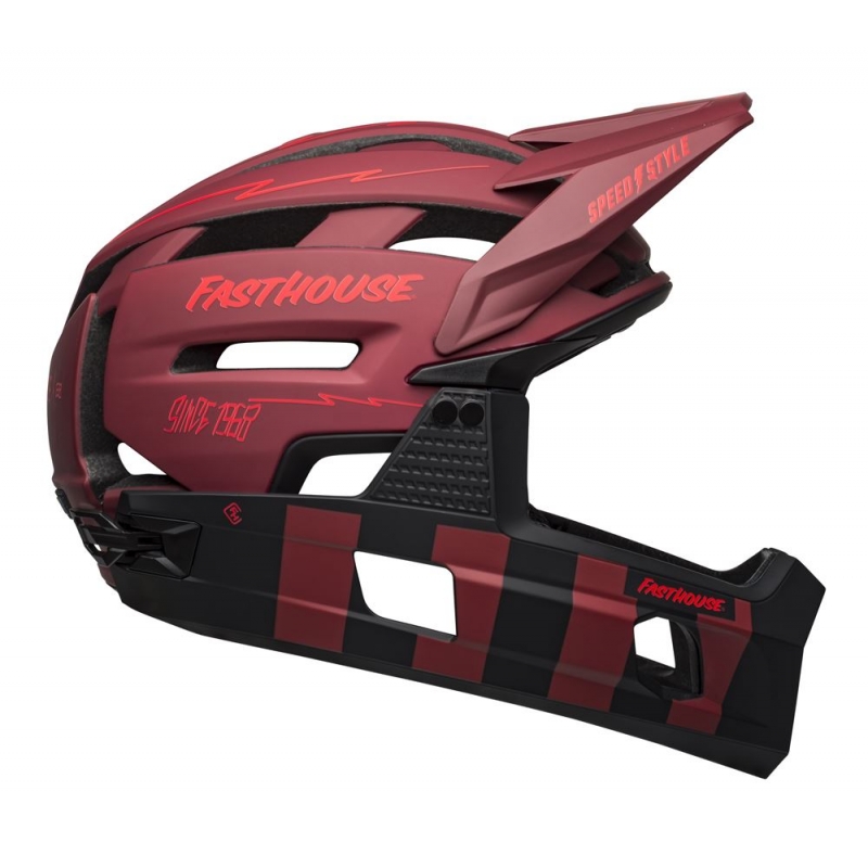 Kask full face BELL SUPER AIR R MIPS SPHERICAL matte red black fasthouse roz. S (52-56 cm) (DWZ)
