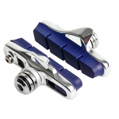 Brake pads RT for normal aluminium rims incl. u-washers, mounting shoe in silver (PU 1 set)